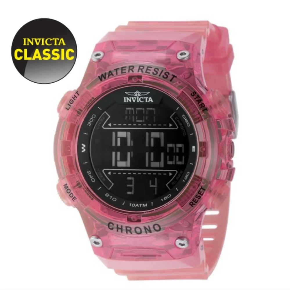 NEW NIB Invicta Racing Burnout Digital Men's Watch‎ - 52mm (PF21223) Pink 49047